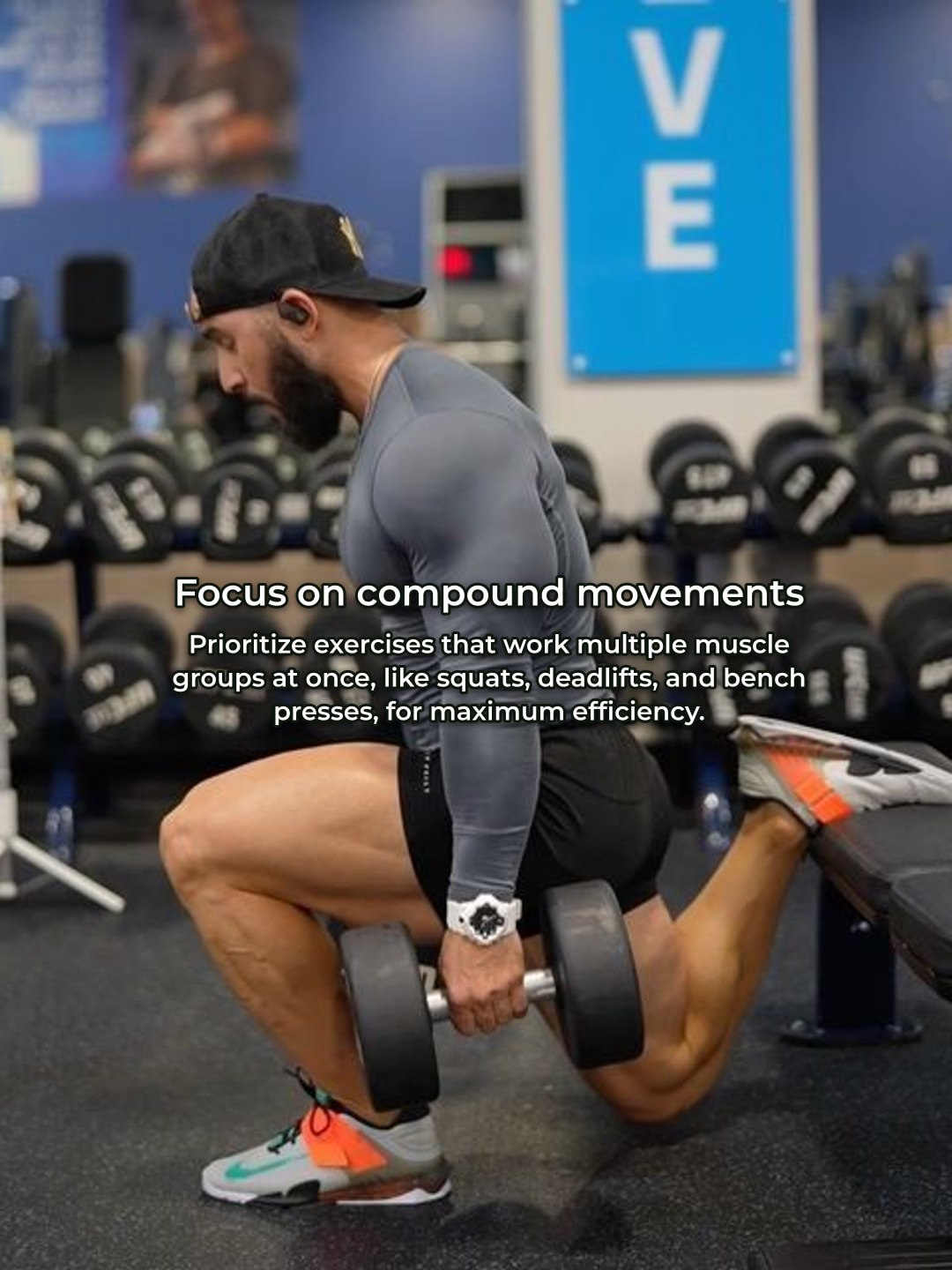 Gym tip about focusing on compound movements