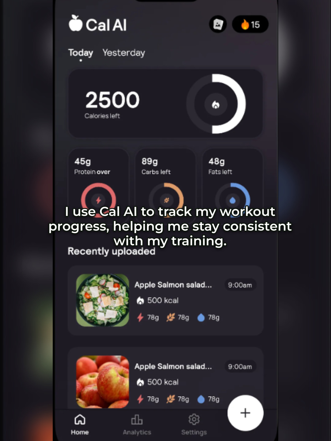 Cal AI app call to action slide