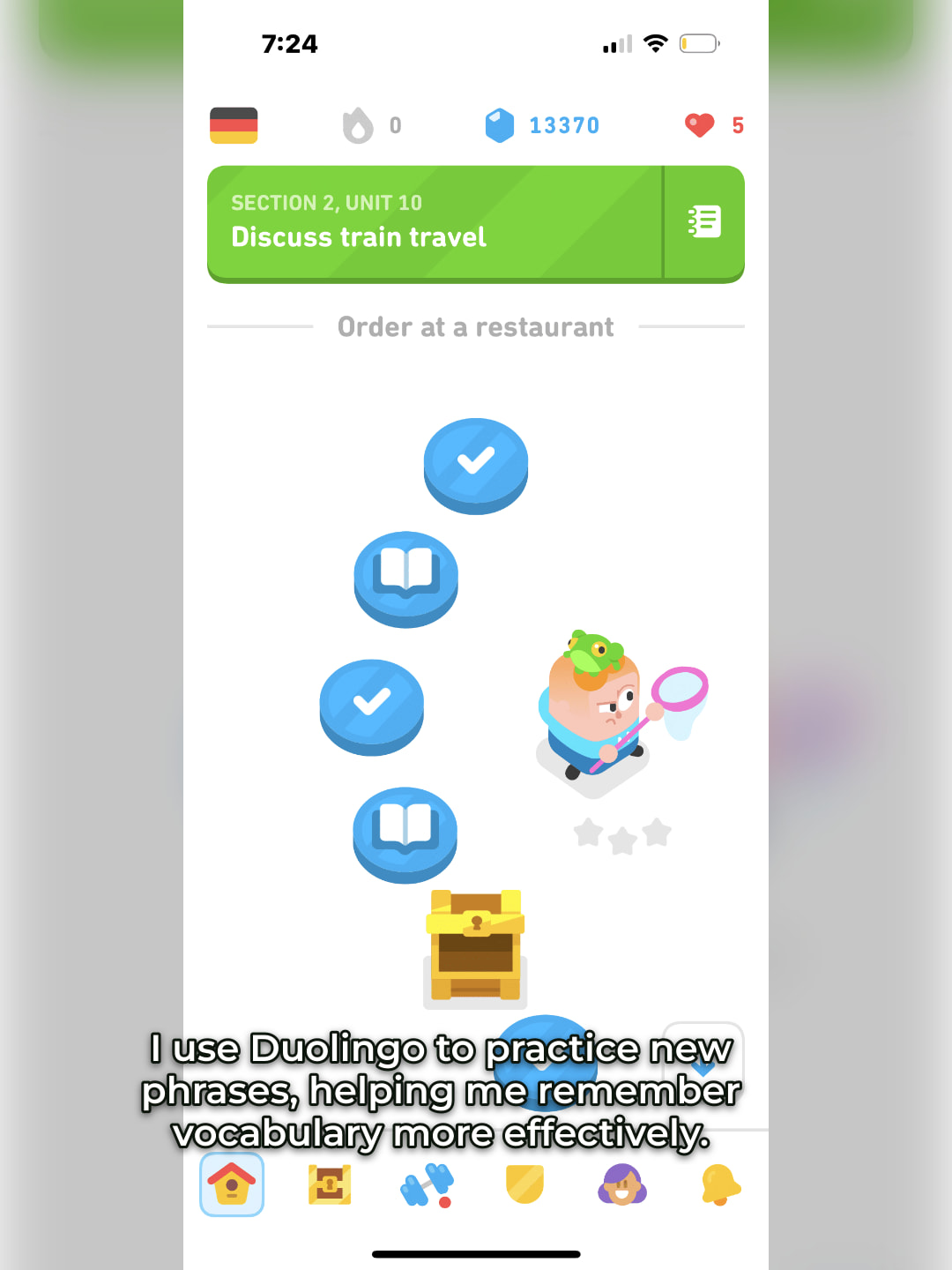 Duolingo app call to action slide