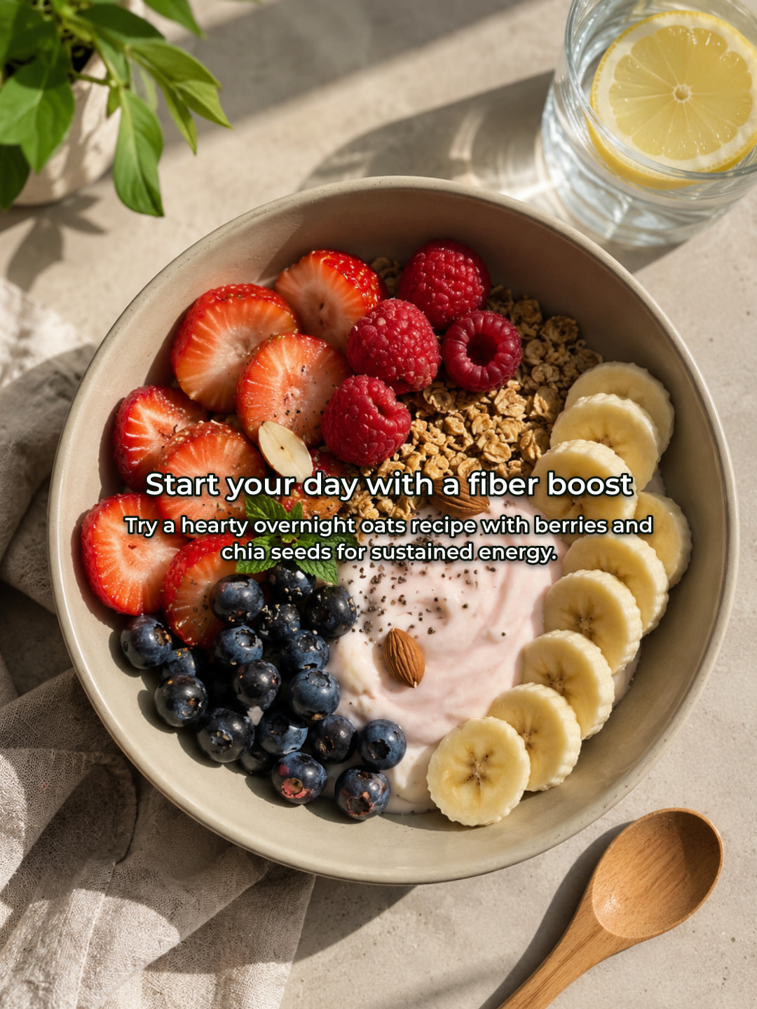 Berry and chia overnight oats