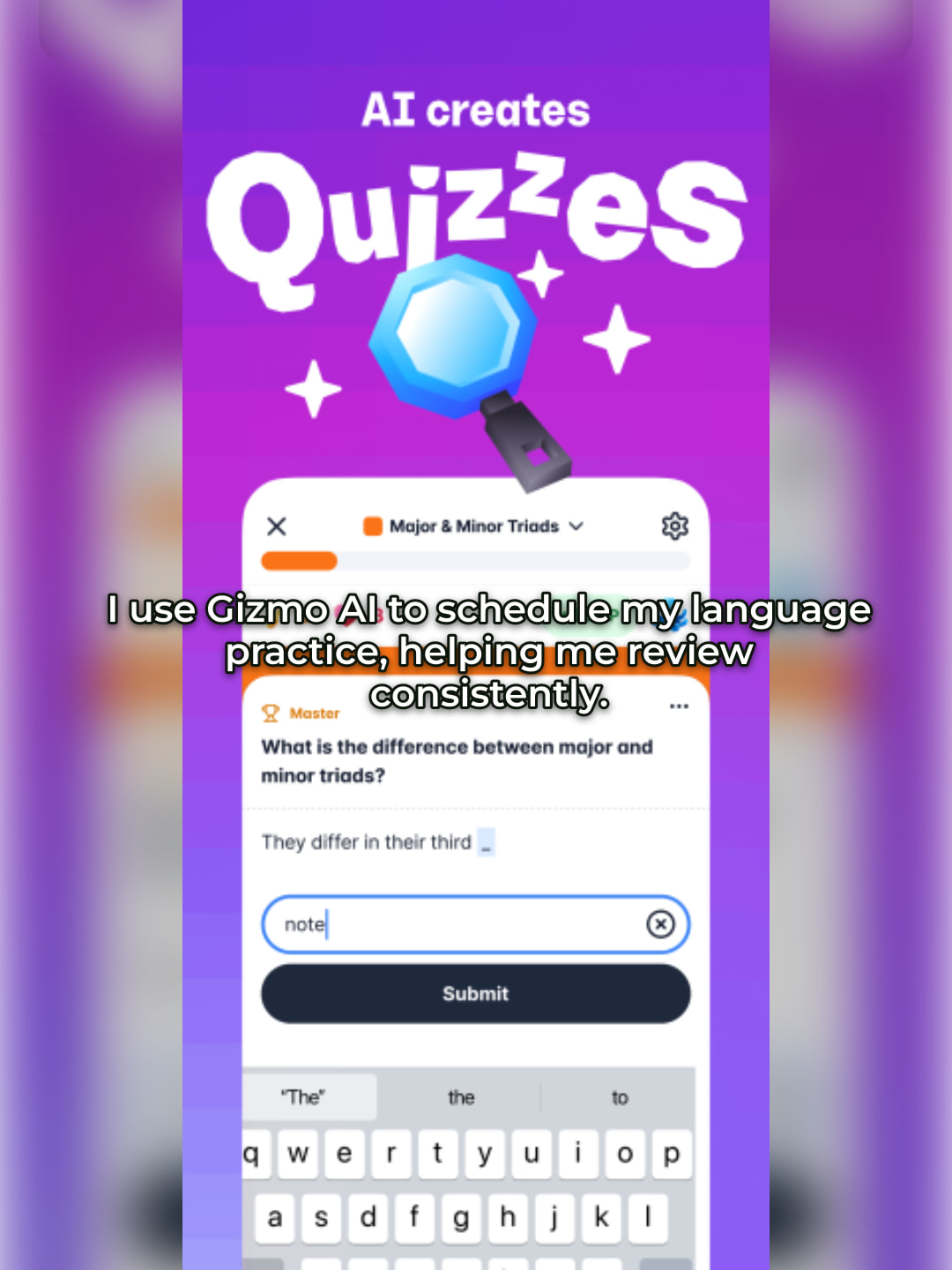 Gizmo AI app call to action slide